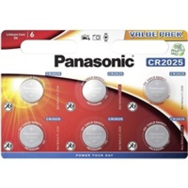 PANASONIC Lithiová baterie (knoflíková) CR-2025EL/6BP 3V (Blistr 6ks)