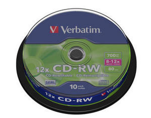 VERBATIM CD-RW 80min. 8-12x, 10 cake