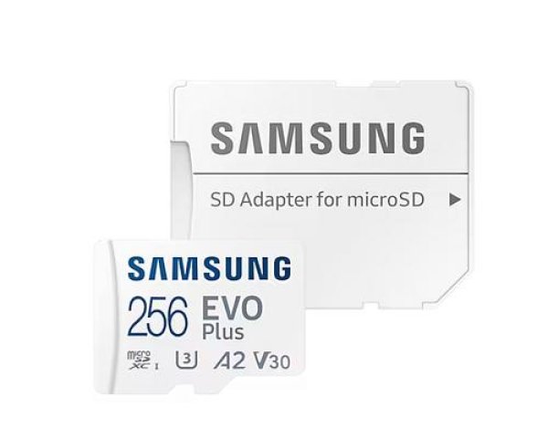 Samsung EVO Plus/micro SDXC/256GB/UHS-I U3 / Class 10/+ Adaptér/Bílá