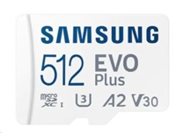 Samsung EVO Plus/micro SDXC/512GB/UHS-I U3 / Class 10/+ Adaptér/Bílá