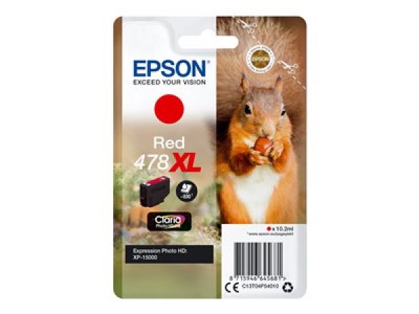 Náplň Epson 478XL, C13T04F54010 červená 