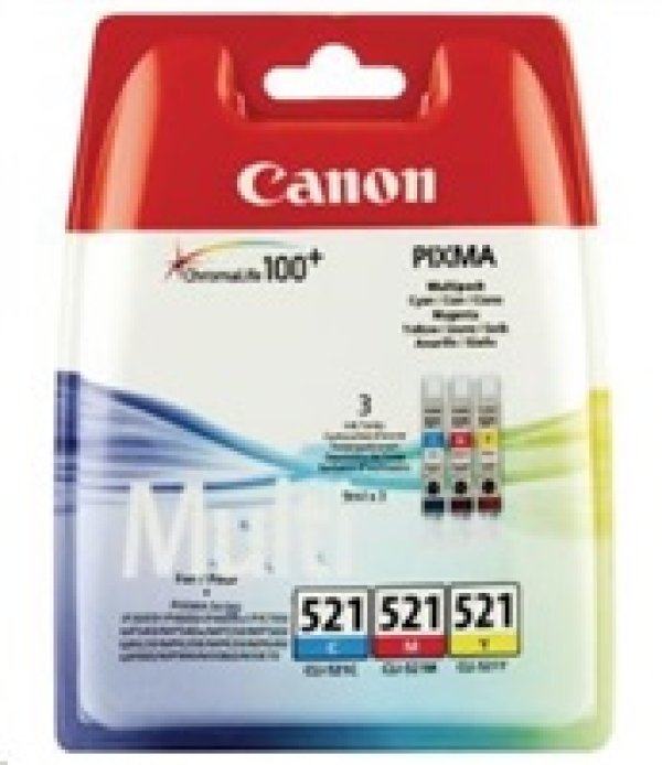 Canon CARTRIDGE CLI-521 C/M/Y MULTI-PACK pro Pixma iP 3600, iP4600, iP4700, MP540, MP550,560, MP620,630,640 (470 str.)