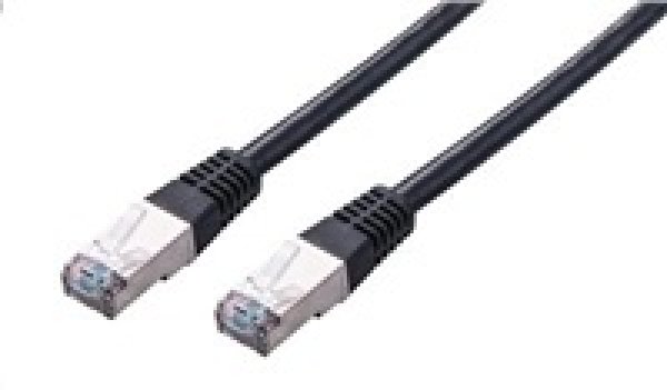 C-TECH kabel patchcord Cat5e, FTP, černý, 0,25m