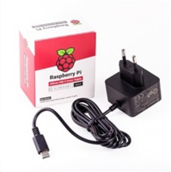 RASPBERRY PI napájecí adaptér 3A pro Rpi 4, černá