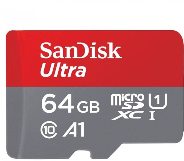 SANDISK Ultra Micro SD card SDXC 64GB + SD Adapter 140 MB/s A1 Class 10 UHS-I