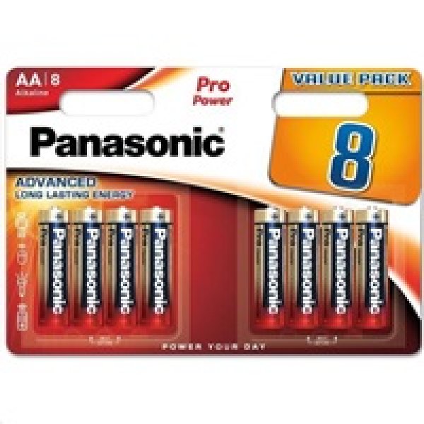 PANASONIC Alkalické baterie Pro Power LR6PPG/8BW AA 1,5V (Blistr 8ks)