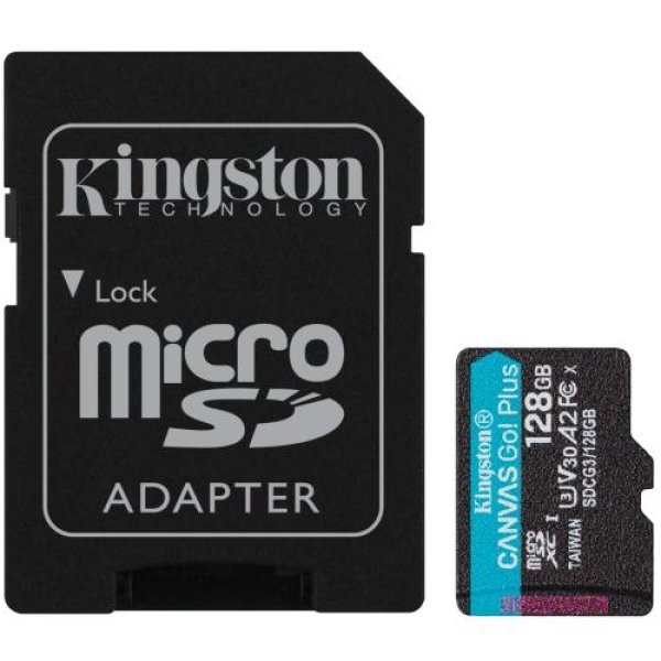 KINGSTON micro SD card SDXC 128GB Canvas Go! Plus + SD adaptér