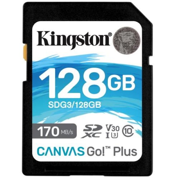 Kingston Canvas Go Plus/SDXC/128GB/170MBps/UHS-I U3 / Class 10