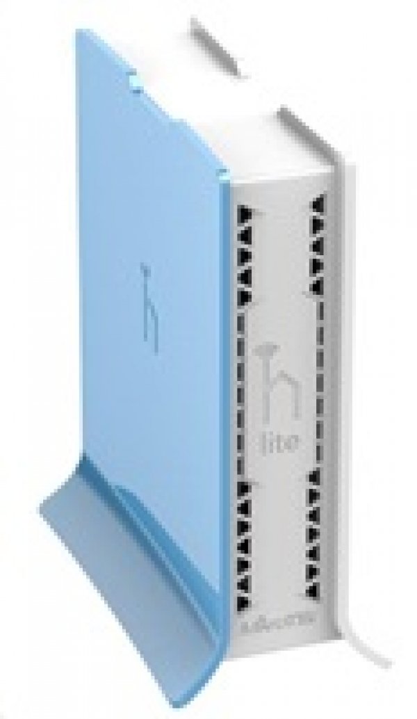 MikroTik hAP Lite (tower), 650MHz CPU, 32MB RAM, 4x LAN, integr. 2.4GHz Wi-Fi, WPS, vč. L4