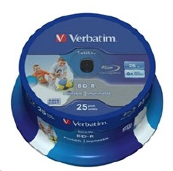 VERBATIM BD-R SL(25-Pack)Spindl/6x/25GB/Printable