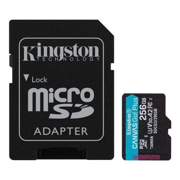 KINGSTON micro SD card SDXC 256GB Canvas Go! Plus + SD adaptér