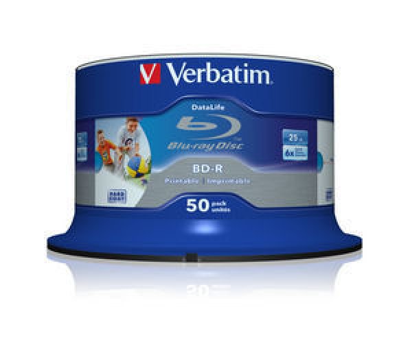 VERBATIM BD-R SL (6x, 25GB),printable, 50 cake