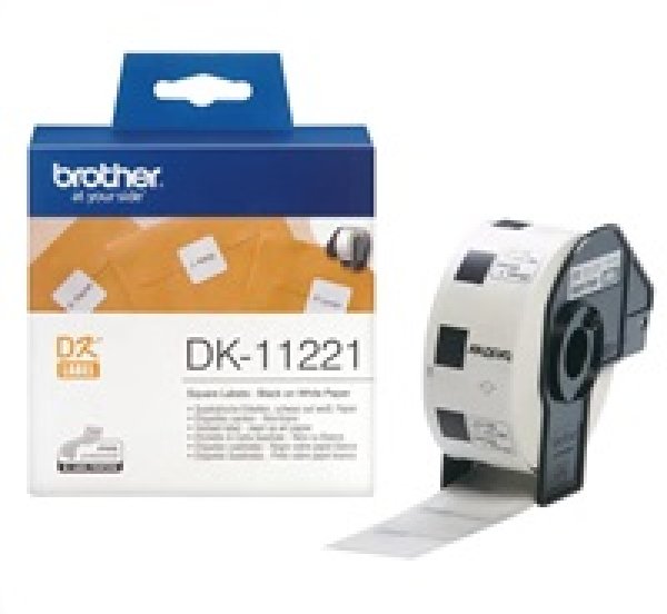 Brother DK-11221 - Černá na bílé - 23 x 23 mm 1000 štítky nálepky - pro Brother QL-1050, 1060, 1110, 500, 550, 560, 570, 580, 600, 650, 700, 710, 720, 820