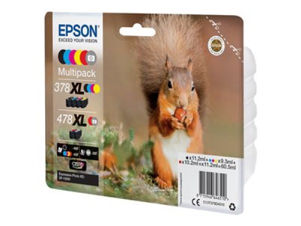 Sada náplní EPSON 378XL+478XL, C13T379D4010 (1x10,2ml/2x11,2ml/3x9,3ml)