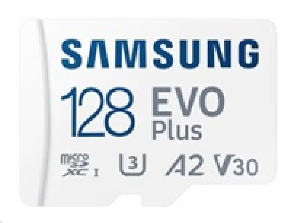 Samsung EVO Plus/micro SDXC/128GB/UHS-I U3 / Class 10/+ Adaptér/Bílá