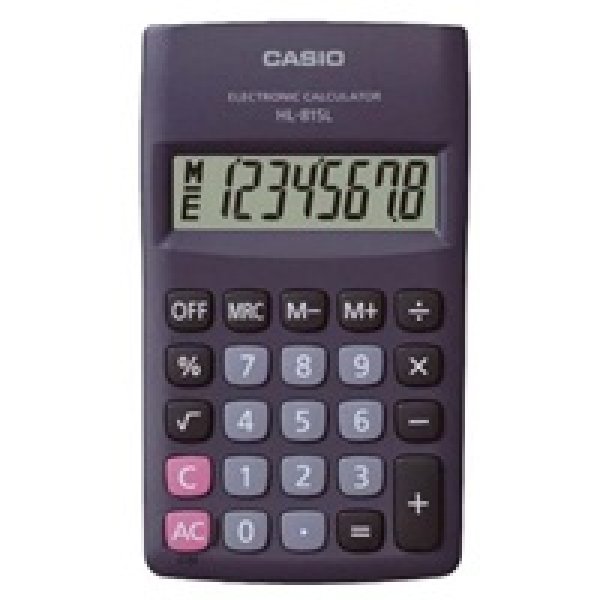 CASIO kalkulačka HL 815L BK, černá, kapesní, osmimístná