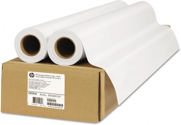 HP Universal Adhesive Vinyl - Matný - samolepicí - 11,4 mil - Role (91,4 cm x 20 m) - 290 g/m2 - 1 role polyvinylchlorid (vinyl) (balení 2) - pro DesignJet 45XX, T1500, T2500, T3500, T7100, T7200, T920, Z5200, Z5400, Z6200, Z6600, Z6800