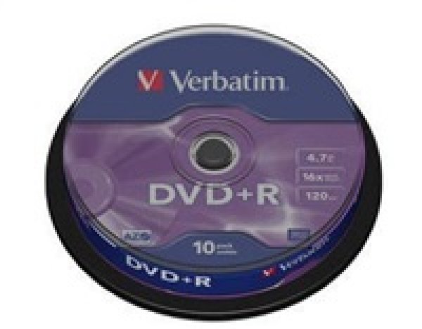 VERBATIM DVD+R(10-Pack)Spindl/MattSlvr/16x/4.7GB