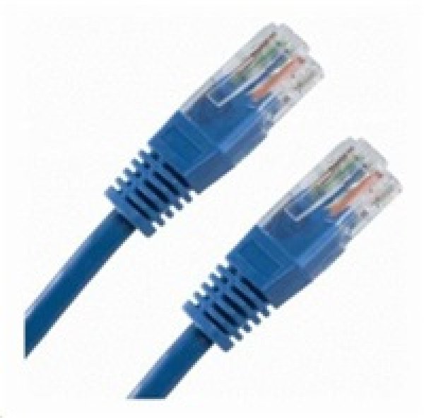 XtendLan patch kabel Cat5E, UTP - 0,25m, modrý (prodej po 10 ks)