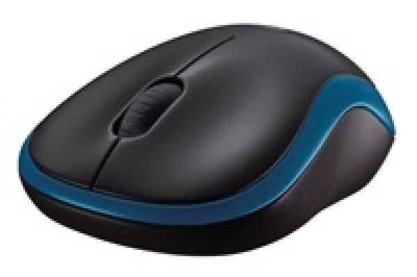 Logitech M185 nano/Kancelářská/Optická/Bezdrátová USB/Modrá