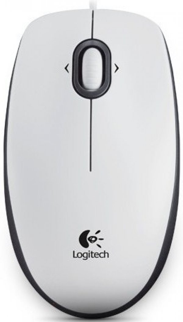 Logitech B100/Kancelářská/Optická/Drátová USB/Bílá