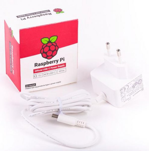 Raspberry Pi USB-C 5,1V 3A napájecí zdroj, EU, bílý