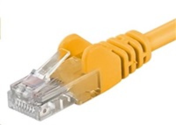 PremiumCord Patch kabel UTP RJ45-RJ45 CAT6 0.25m žlutá