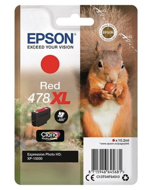 Náplň Epson 478XL, C13T04F54010 červená 