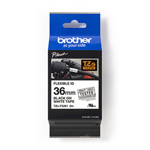 Brother TZe-FX261 - Černá na bílé - Role (3,56 cm x 8 m) 1 kazeta/y flexibilní páska - pro P-Touch PT-3600, 530, 550, 9200, 9400, 9500, 9600, 9700, 9800, D800, E800, P900, P950