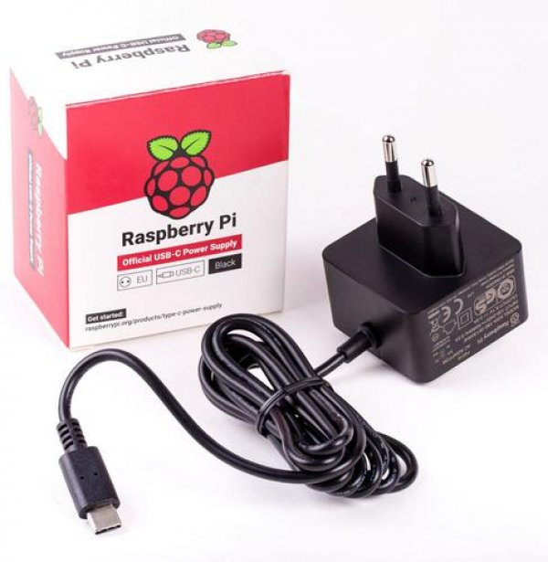 RASPBERRY PI napájecí adaptér 3A pro Rpi 4, černá