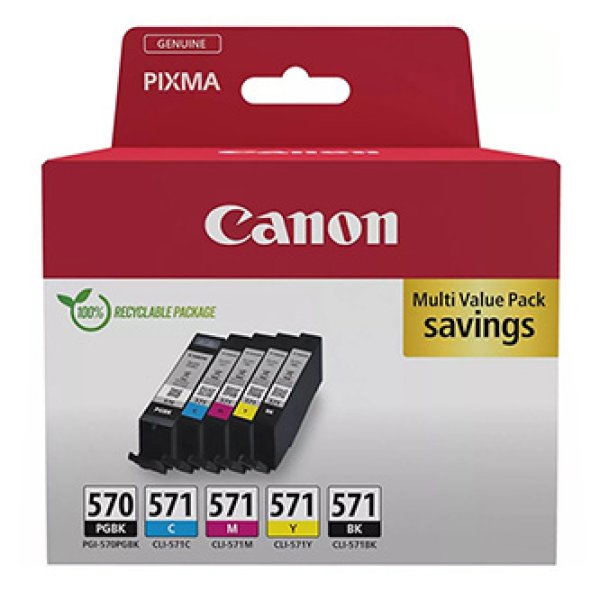 CANON CARTRIDGE PGI-570/CLI-571 PGBK/C/M/Y/ BK MULTI-PACK pro PIXMA MG575x,  MG685x, MG775x, TS505x, TS605x (297 str.)