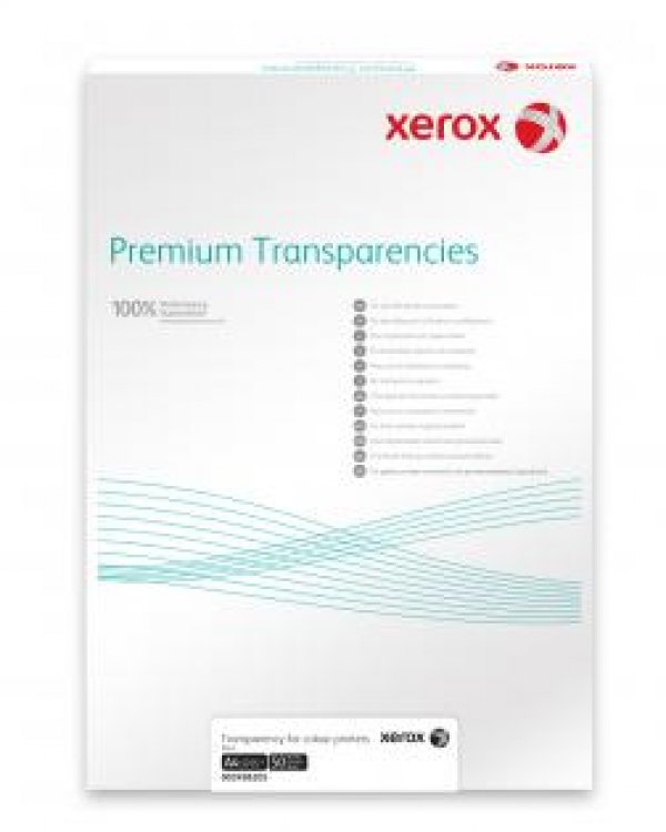 Xerox, fólie, transparentní, A4, 100 mic. 100ks, pro černobílé kopírování a laserový tisk, 3R98202