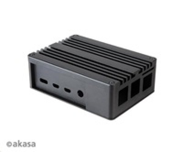 AKASA krabička pro Raspberry Pi 4 Model B, Extended Aluminium, with Thermal Modules (SD Slot concealed)