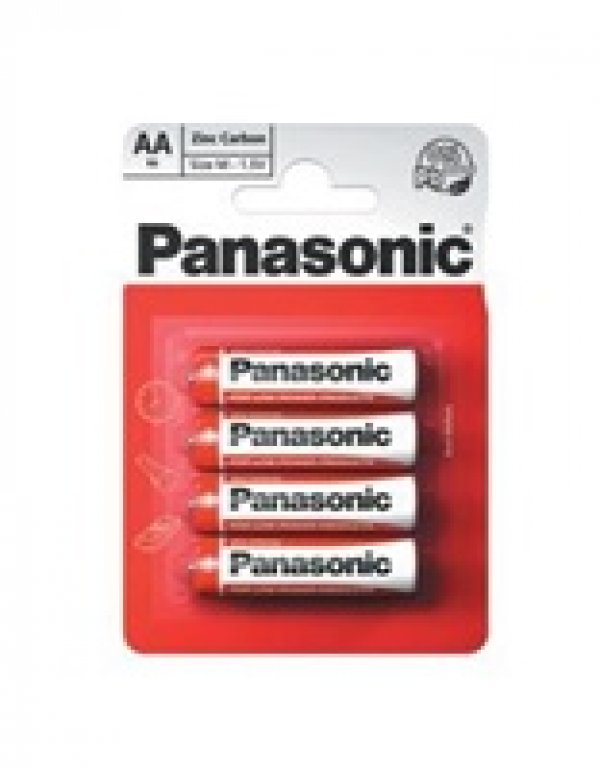 PANASONIC Zinkouhlíkové baterie Red Zinc R6RZ/4BP EU AA 1,5V (Blistr 4ks)