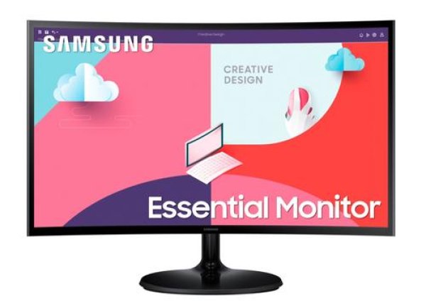 SAMSUNG LCD 27" monitor S360C model LS27C360EAUXEN prohnutý FHD 1920x1080 VA 75Hz (4ms, 250cd, VGA+HDMI)