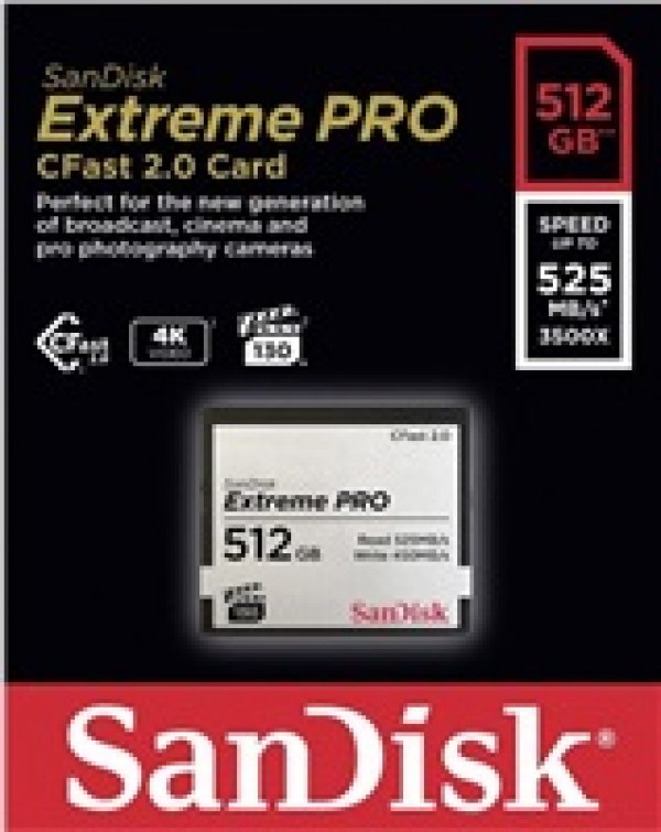 SanDisk CFAST 2.0 512GB Extreme Pro (525 MB/s VPG130)