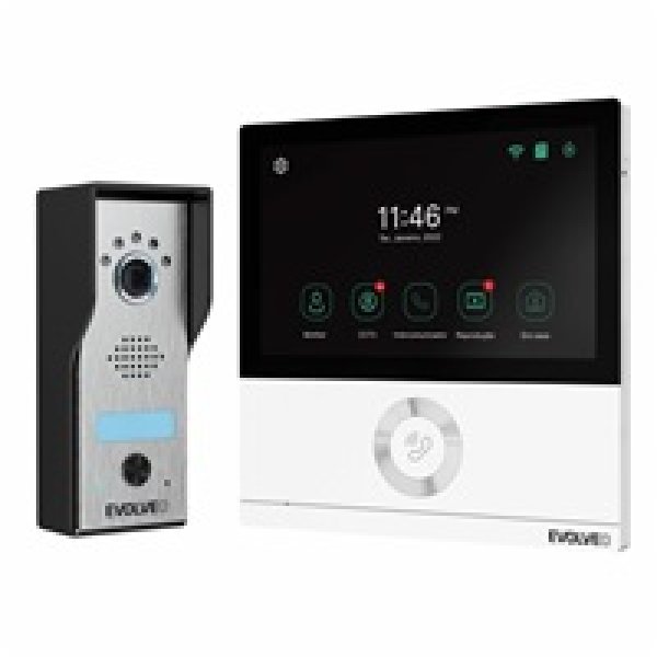 EVOLVEO DoorPhone AHD7, Sada domácího WiFi videotelefonu s ovládáním brány nebo dveří, bílý monitor