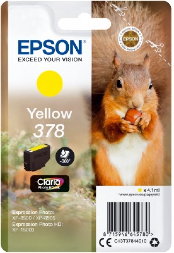 Náplň Epson 378, C13T37844010 žlutá blistr 