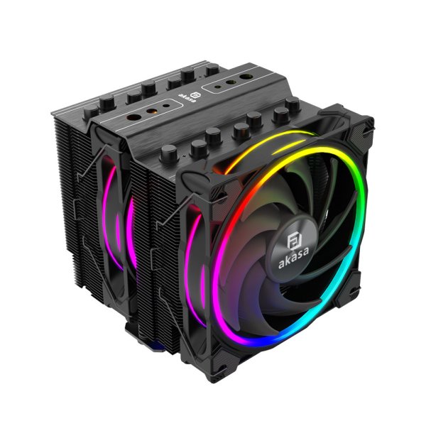 AKASA chladič CPU SOHO H7 Dual Tower RGB, 2x 120mm, LGA1700, AM5