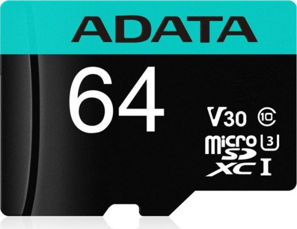 ADATA V30S/micro SDXC/64GB/95MBps/UHS-I U3 / Class 10/+ Adaptér