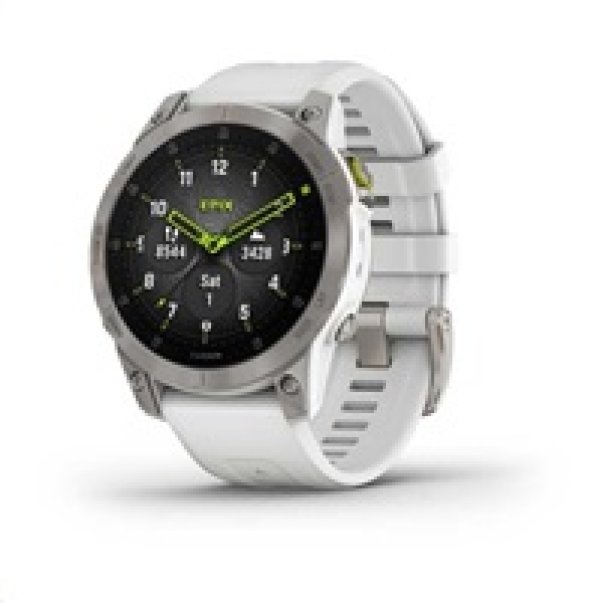 Garmin epix PRO Sapphire, Titan/ White Silicone Band