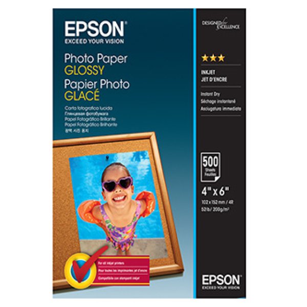 Epson - Lesklý - 102 x 152 mm - 200 g/m2 - 500 listy fotografický papír - pro EcoTank ET-2750, 2751, 2756, 2850, 2851, 2856, 4750, 4850; Expression Home HD XP-15000