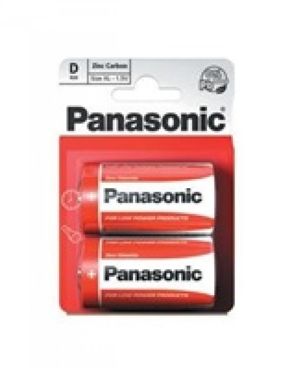 PANASONIC Zinkouhlíkové baterie Red Zinc R20RZ/2BP EU D 1,5V (Blistr 2ks)