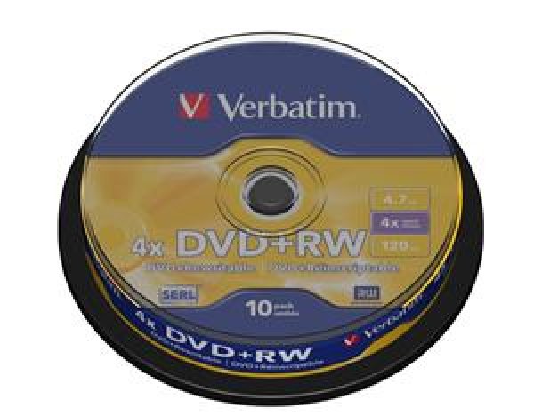 VERBATIM DVD+RW(10-Pack)Spindle4x/DLP/4.7GB