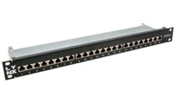 19" Patch panel LYNX 24port, STP, Cat6A, krone, černý