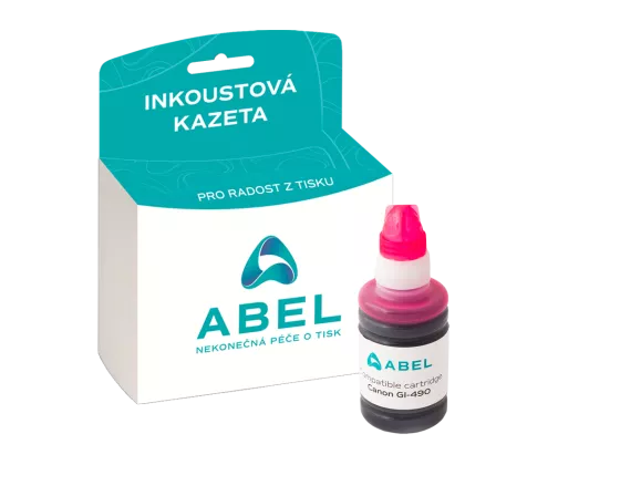 Náplň ABEL GI-490, 0665C001 purpurová pro tiskárny CANON (7 000 stran)