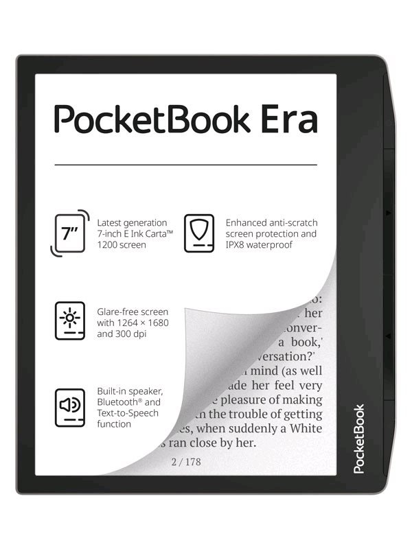 POCKETBOOK 700 ERA InkPad Silver, stříbrný, 16GB, dotykový displej s integrovaným SMARTlight