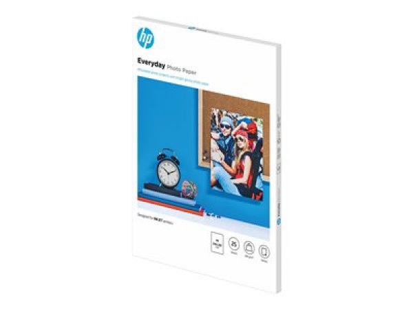 HP Everyday Photo Paper - Lesklý - 8 mil - A4 (210 x 297 mm) - 200 g/m2 - 25 listy fotografický papír - pro ENVY 50XX, 76XX; ENVY Inspire 7920; Officejet 52XX, 80XX; Photosmart B110, Wireless B110