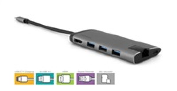 Verbatim USB-C multiport USB-C 3.1, 3x USB-A 3.0, HDMI, Gigabit Ethernet, SD/microSD