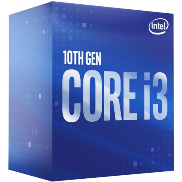 INTEL cpu CORE i3-10100 socket1200 Comet Lake BOX 65W 10.generace (s chladičem, 3.6GHz turbo 4.3GHz, 4x jádro, 8x vlákno, 6MB cache, pro DDR4 do 2666, grafika UHD 630), virtualizace